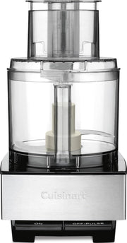 Cuisinart front view showing stainless steel body and 14-cup bowl offering durable capacity