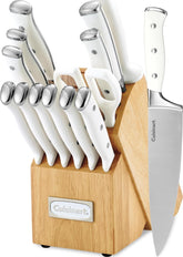 Cuisinart vista frontal del set blanco mostrando todas las piezas y organización