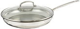 Cuisinart sartén 12" frontal con tapa muestra diseño y capacidad