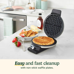 Cuisinart waffle maker plate texture detail highlighting deep pockets for holding toppings