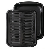 CULINARIN broiler pan front view shows durable porcelain finish and easy cleanup benefit