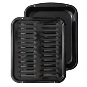 CULINARIN broiler pan front view shows durable porcelain finish and easy cleanup benefit