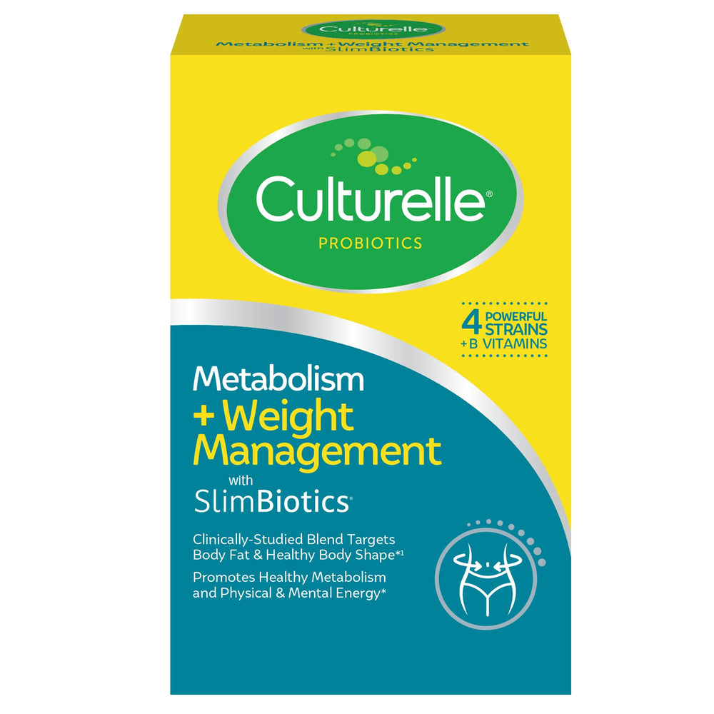 Culturelle frente del empaque mostrando beneficios y cantidad de cápsulas