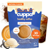 Cuppa Healthy Coffee front packaging showing product name and 30 servings benefit