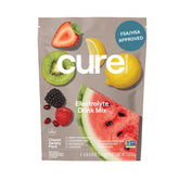 Cure Hydration frente del empaque mostrando 8 sobres y beneficios visibles