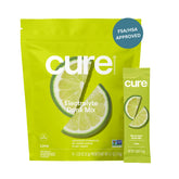Cure Hydration empaque frontal lime mostrando presentación y beneficio de hidratación rápida