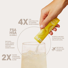 Cure Hydration bebida preparada en vaso listo para hidratar rápidamente