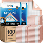 Curera Chucks paquete frontal mostrando 100 protectores, protección confiable
