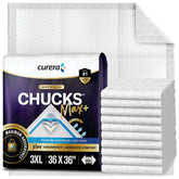 Curera Chucks protector empaque frontal mostrando paquete de 10 y beneficio de conveniencia