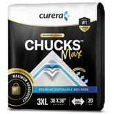 Curera Chucks MAX front packaging showing 20-count and XXX-Large size benefit