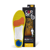 CURREX RunPro front packaging showing XL medium-arch support and key features