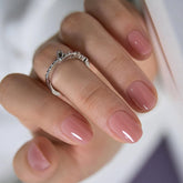 CurvLife uñas frontal nude peach pink con acabado gel profesional