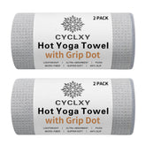 CYCLXY toalla frontal empacada mostrando diseño y colores vibrantes, transporte fácil