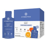 CYMBIOTIKA front packaging showing orange‑vanilla liposomal NAD+ and benefits