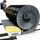 CYMULA front view of memory foam pad showing plush cover and thickness for comfort