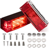 CZC AUTO front view of rectangular trailer light showing clear lens and multi-function LEDs for safety