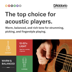 D'Addario cuerdas instaladas en guitarra mostrando tono claro y proyección
