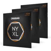 D'Addario front pack shows three NYXL 10-46 sets and convenient packaging benefits