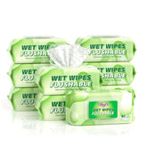 DAFI front packaging showing unscented flushable wipes and pack benefits