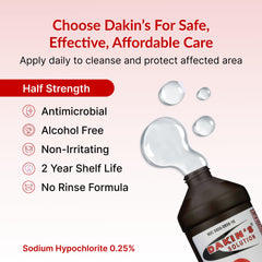 Dakin's enjuagando herida con gasa para limpieza eficaz