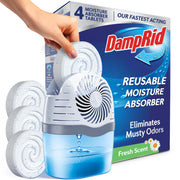 DampRid front view of reusable moisture absorber showing ventilated design and fresh scent