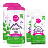 Dapple front packaging canister and pouch showing contents and brand benefits