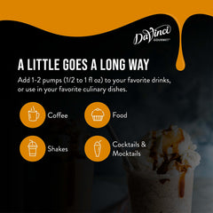 DaVinci Gourmet rociada sobre helado realzando postre con acabado brillante