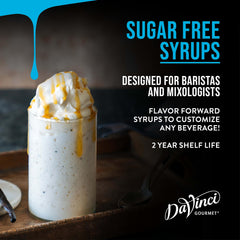 DaVinci Gourmet label close-up highlighting ingredients and brand quality