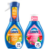 Dawn Powerwash frente del envase mostrando el spray y ahorro