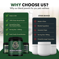 Daybreak Nutrition polvo espolvoreado sobre comida de perro para aceptar mejor