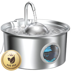 Dctrod vista frontal de la fuente de agua con diseño hemisférico y capacidad 2,6 L