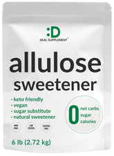 DEAL SUPPLEMENT front packaging showing 6 pound allulose container and clean label benefits
