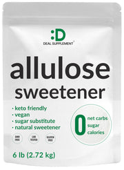 DEAL SUPPLEMENT front packaging showing 6 pound allulose container and clean label benefits