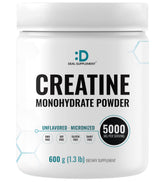 DEAL SUPPLEMENT bote frontal que muestra creatina pura y sin sabor, fácil de identificar