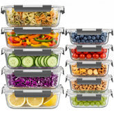 Dealusy front packaging showing 10-piece set and gray lids for organized storage