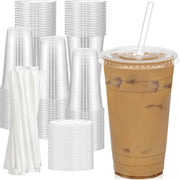 Dealusy front packaging showing 100 cups lids and straws for quick service