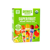 DeeBee's frente del empaque mostrando las 50 paletas y sabores, conveniencia para familias