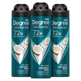 Degree Coconut Rush frontal del envase mostrando el diseño y beneficio de larga protección