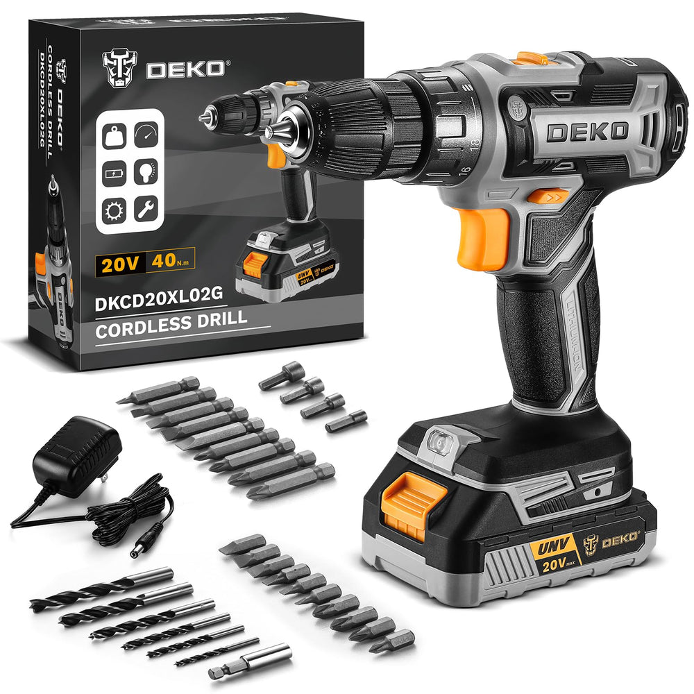 DEKOPRO drill front view showing compact body and ergonomic grip for comfortable handling