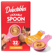 Delectables cuchara pack frontal mostrando 32 unidades y presentación atractiva