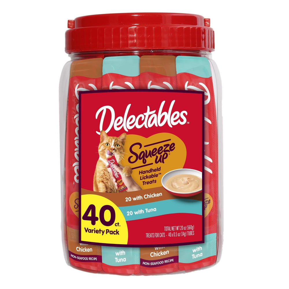 Delectables front packaging showing 40 tubes and value pack benefit
