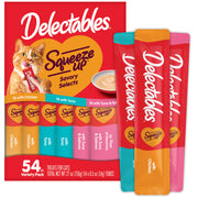 Delectables front packaging showing 54 tubes and variety benefits