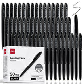 deli retractable pen front view showing slim barrel and clip for portable carry