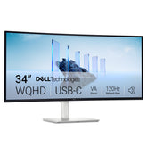Dell S3425DW front view showing immersive curved screen and crisp WQHD image