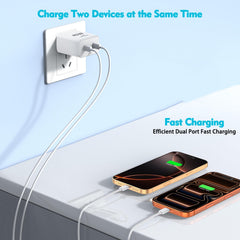 DelTucci primer plano de puertos USB‑C del cargador, carga simultánea segura