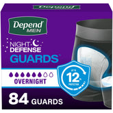 Depend pack frontal mostrando 84 unidades y conveniencia