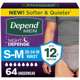 Depend Night Defense front packaging showing product and count for easy identification