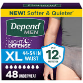 Depend front packaging view showing product and count for easy identification and purchase