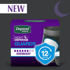 Depend protector colocado en ropa interior masculina para discreción