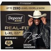Depend empaque frontal mostrando 68 unidades y comodidad discreta